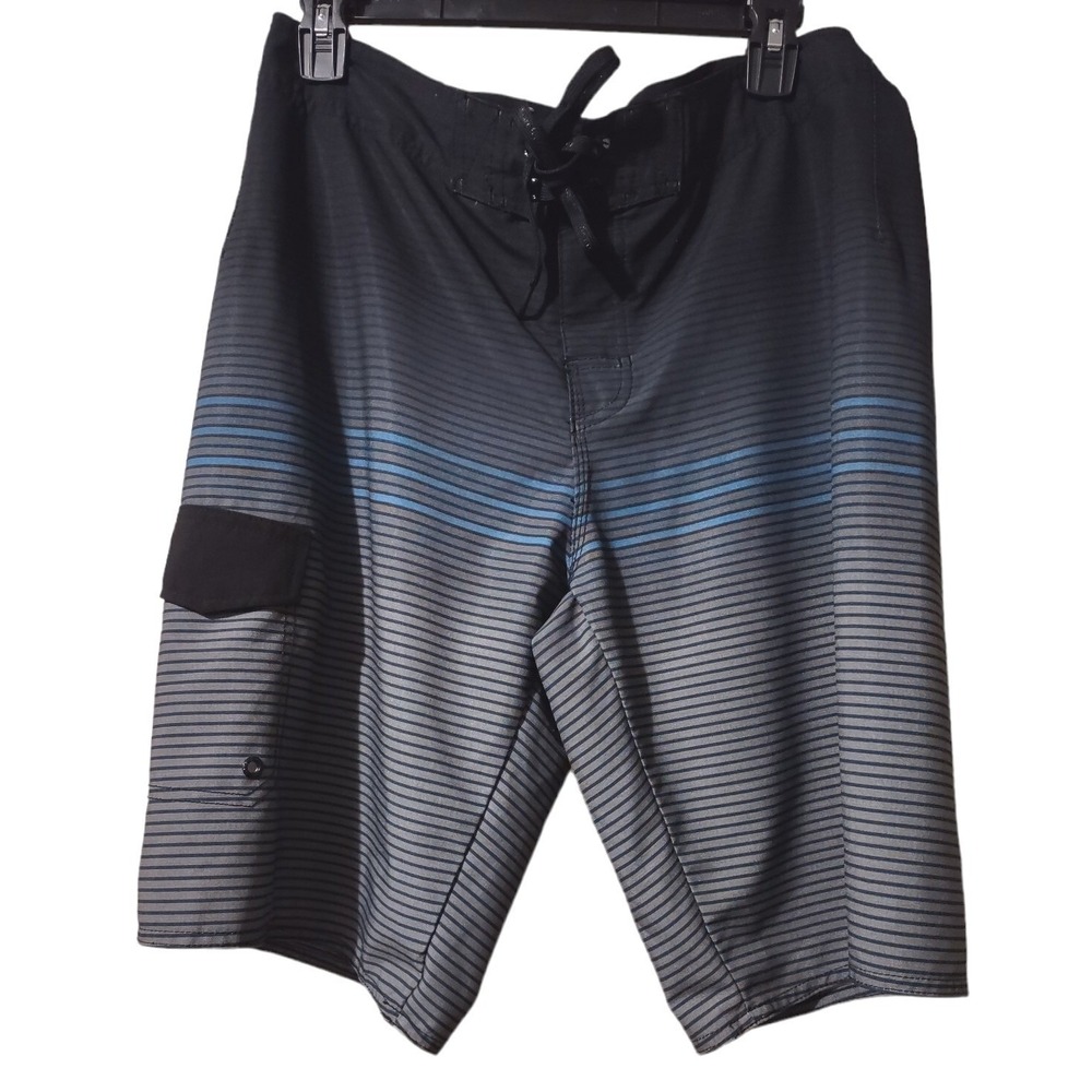 Hang Ten Swimsuit Small 28 Mens Bathing Suit Swimwear Swim Shorts Retro Black